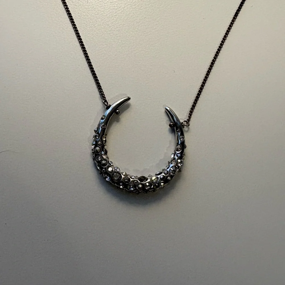 Alexis Bittar Crystal Encrusted Horseshoe Pendant Necklace - Picture 6 of 12